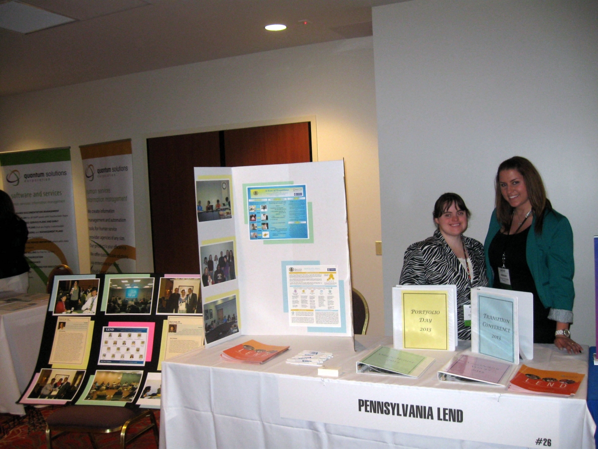 Kerry Cannon and Therezia Alchoufete at the LEND table at the AAIDD 2013 Meeting.